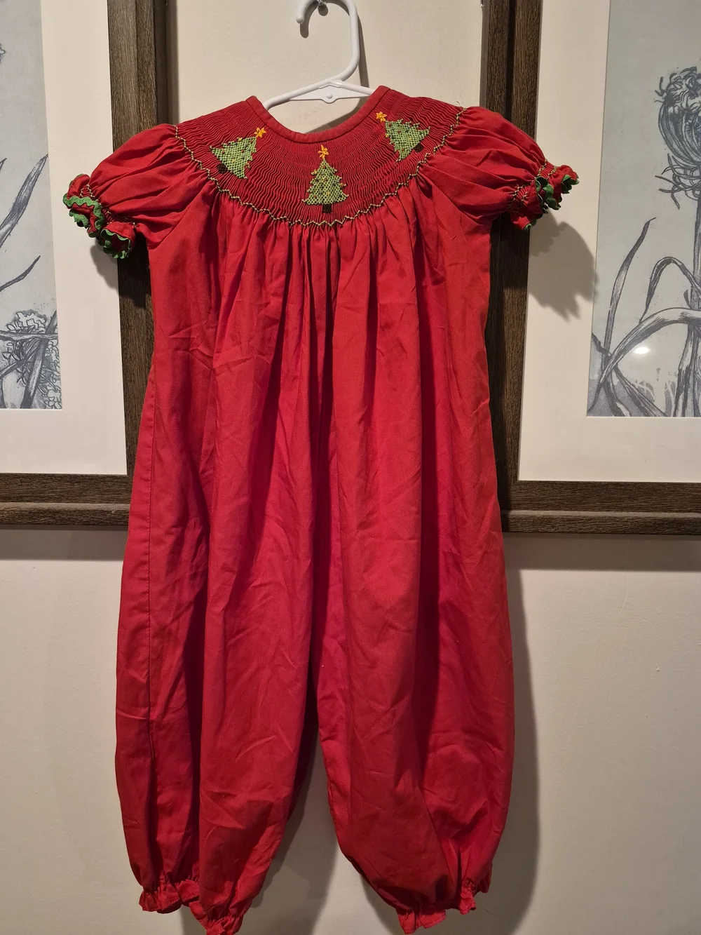 Smockadot Kids Christmas Romper Smocked - 24 Months